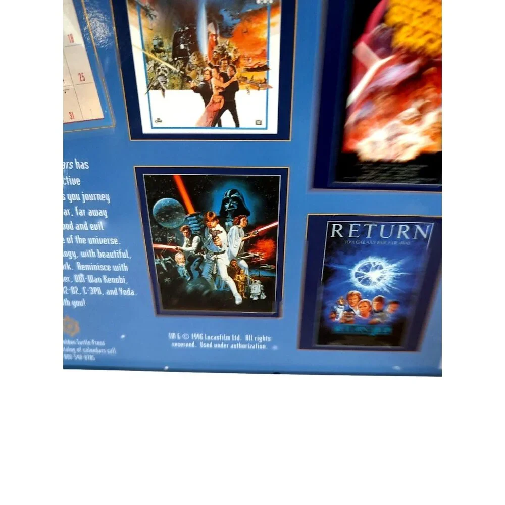 Vintage Star Wars 1997 Collectible Edition Calendar Featuring Iconic Movie Poste